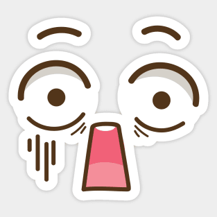 Panicked Cute Face Sticker